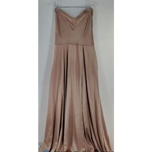 Galina Signature Long dress‎ With Cowl Neck Strapless size 18 stretch satin